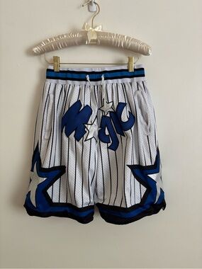 Vintage White & Blue Just Don Orlando 1992-1993 Basketball Shorts